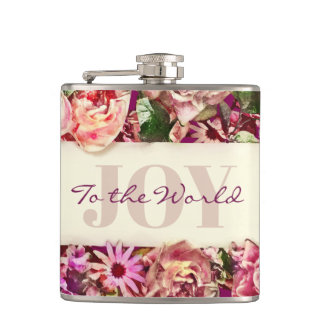 Flasques Fleur Femme Vintage Personnalisable Joie Au Monde
