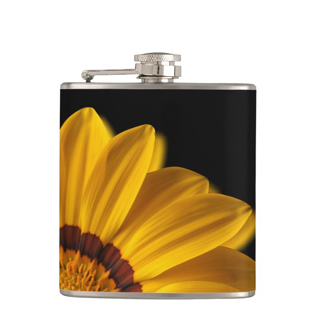 Flasques Fleur jaune sur arrière - plan noir (Devant)