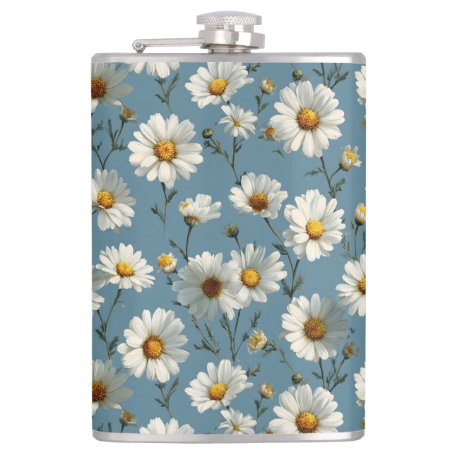 Flasques Fleur marguerite en bleu incomparable (Devant)