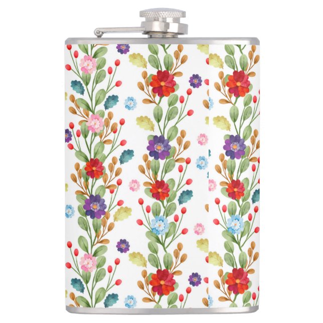 Flasques Fleurs Aquarelle Motif Coloré-67488 (Devant)