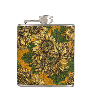 Flasques Fleurs de chrysanthème jaune