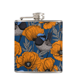 Flasques Fleurs de fleurs et fleurs de pavot orange