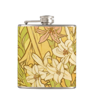 Flasques Fleurs de lys Art nouveau d'Alphonse Mucha