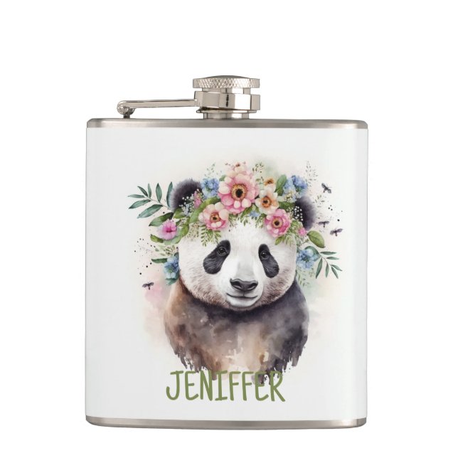 Flasques Fleurs de Panda Aquarelle (Devant)
