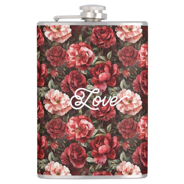 Flasques Fleurs de rose rose rouge (Devant)