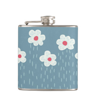 Flasques Fleurs pleurs printemps bleu brillant amusant