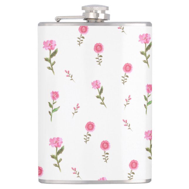 Flasques fleurs roses motif (Devant)