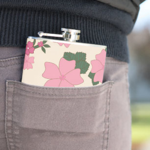 Flasques Fleurs Roses, Motif Floral, Motif De Fleurs