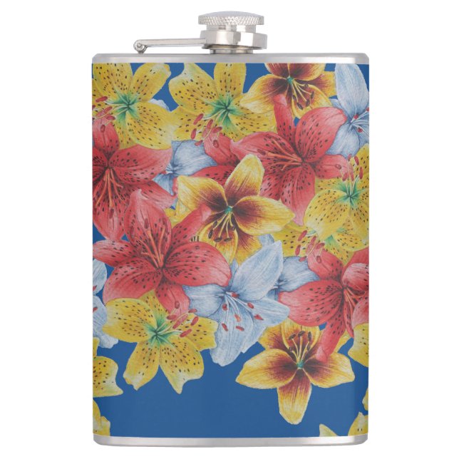 Flasques fleurs uniques, grandes et audacieuses, florales (Devant)