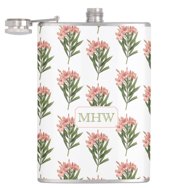 Flasques Fleurs vintages flacons monogrammes personnalisés  (Ouvert)