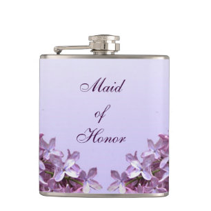 Flasques Floral Lilac Fleurs Mariage Maid of Honor