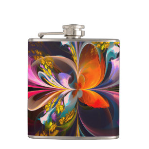 Flasques Floral moderne Art Abstrait Rouge Bleu Motif #13