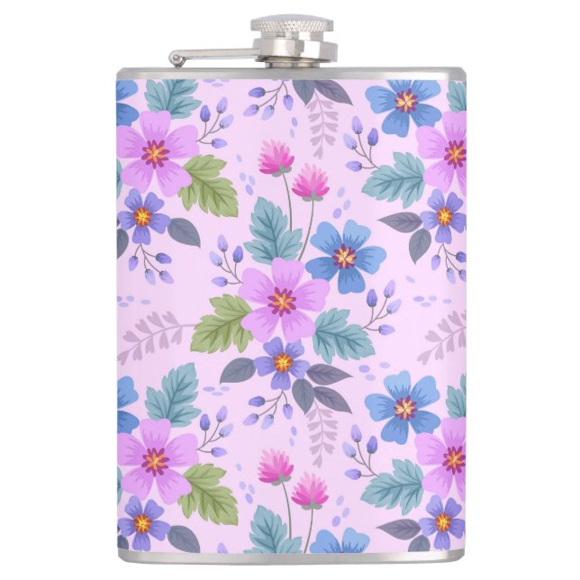 Flasques Floral Rose Violet Fleurs Motif-36841 (Devant)