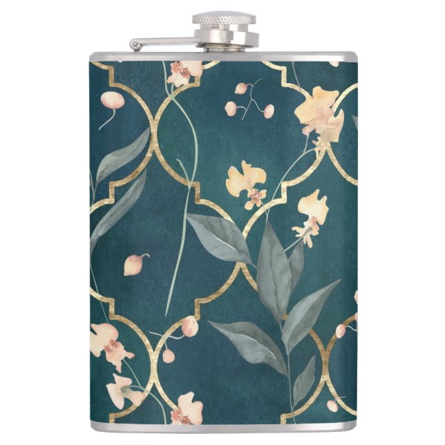 Flasques Floral vert et or (Devant)