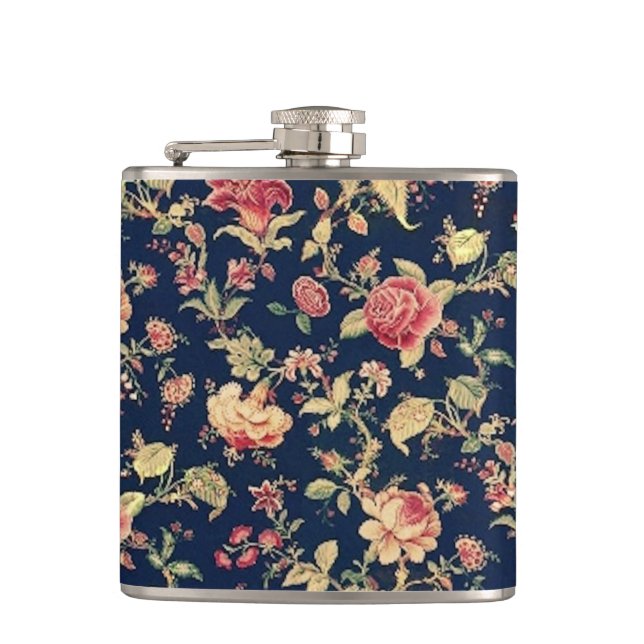 Flasques Floral vintage élégant s'est levé (Devant)