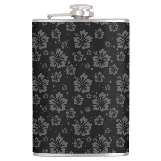 Flasques Flore feuillu noir brillant (Devant)