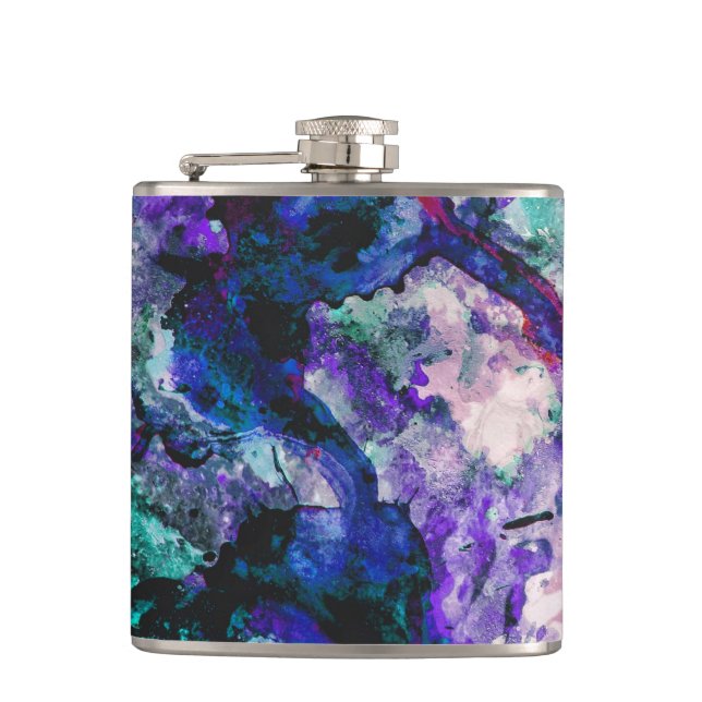 Flasques Fluorite Crystal Geode Marbre Abstrait (Devant)