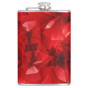 Flasques Fond de cristal géométrique abstrait rouge