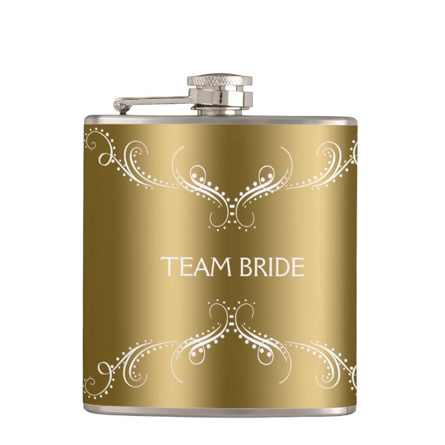 Flasques Fragments Floraux blancs sur or (Devant)