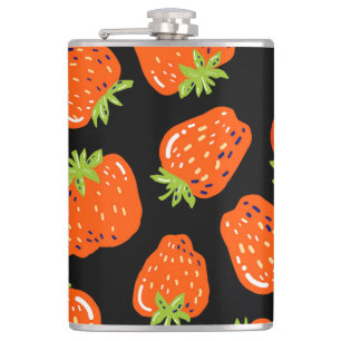 Flasques Fraises Noir : Texture Vintage sans fil