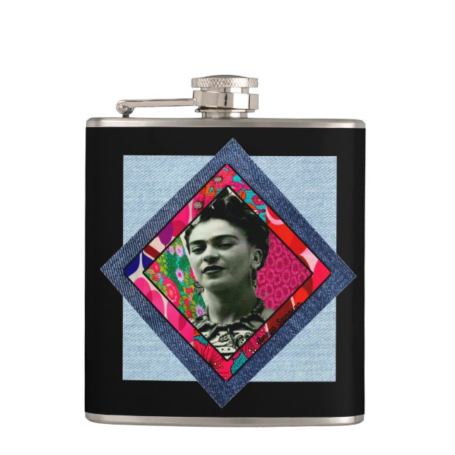 Flasques Frida Kahlo Retro Pink Denim (Devant)