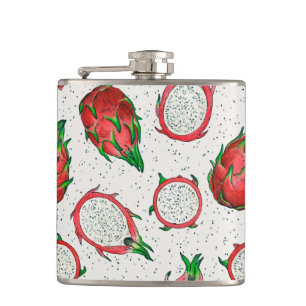 Flasques Fruit de dragon rouge sur blanc
