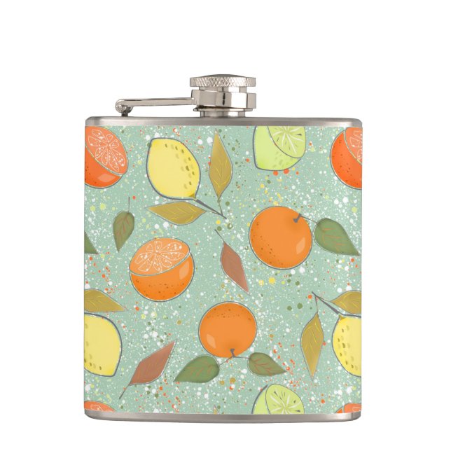 Flasques Fruit motif aux citrons, oranges (Devant)