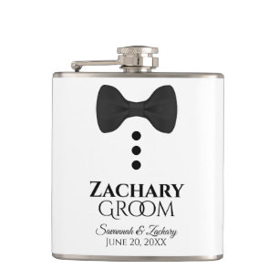 Flasques Fun Black Cravate Tuxedo Groom Mariage Flask