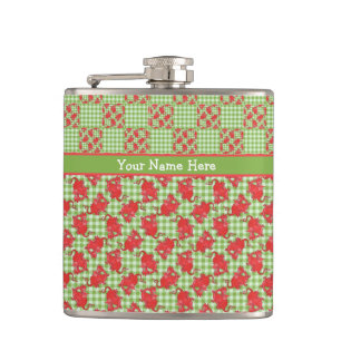 Flasques Fun Hip Flask to Personalize : Cute Red Dragons