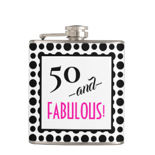 Flasques Fun Retro Polka Dot 50 et FABULOUS! Anniversaire