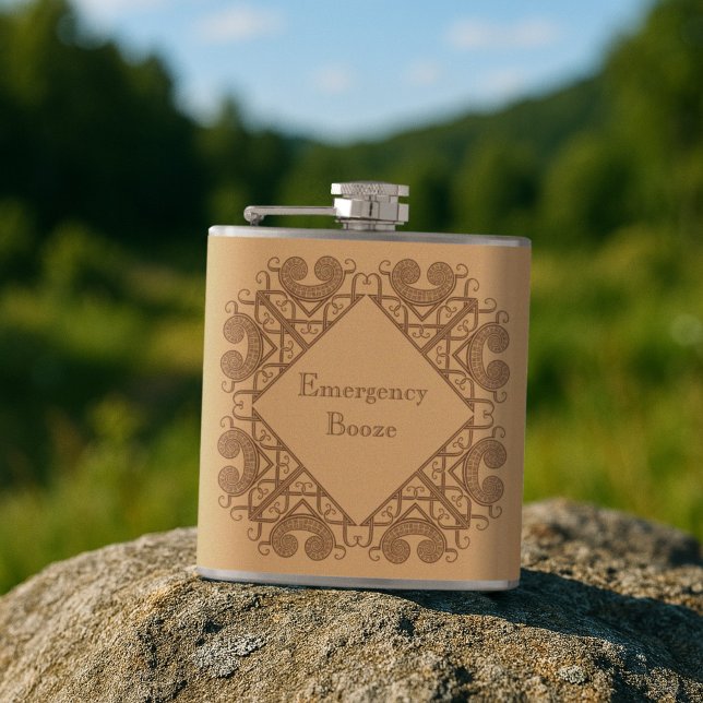 Flasques Funky Emergency Booze Ajouter Votre Texte Style Ce (Créateur téléchargé)