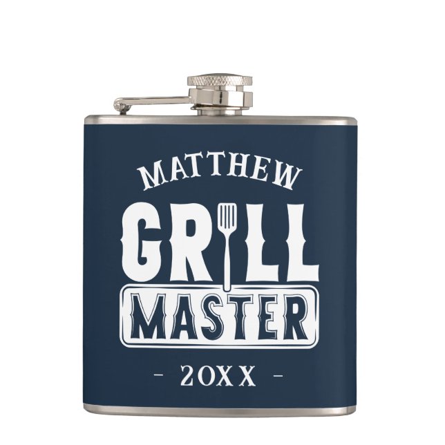 Flasques Funny BBBQ Grill Master Barbecue personnalisé King (Devant)