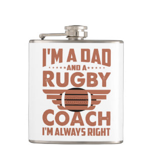 Flasques Funny Rugby papa et entraîneur de rugby