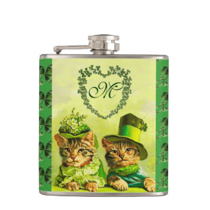 FLASQUES FUNNY VIEILLE MODE ST.PATRICK'S DAS CHATS AVEC LE