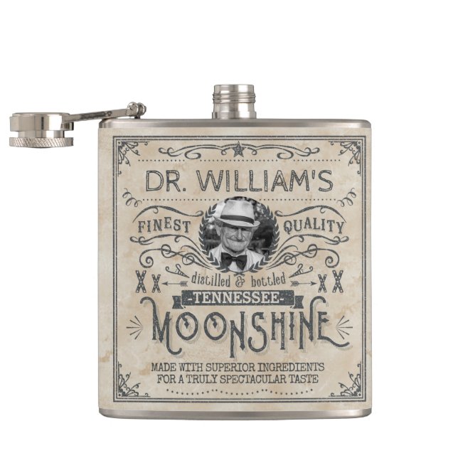 Flasques Funny Vintage Moonshine Hillbilly médecine personn (Ouvert)
