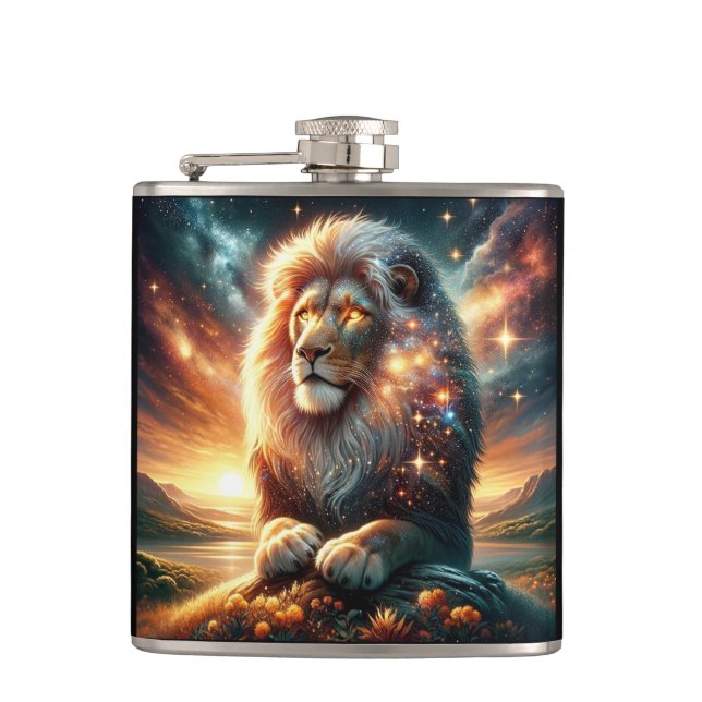 Flasques Galaxie cosmique Espace Lion Leo Force Astrologie (Devant)