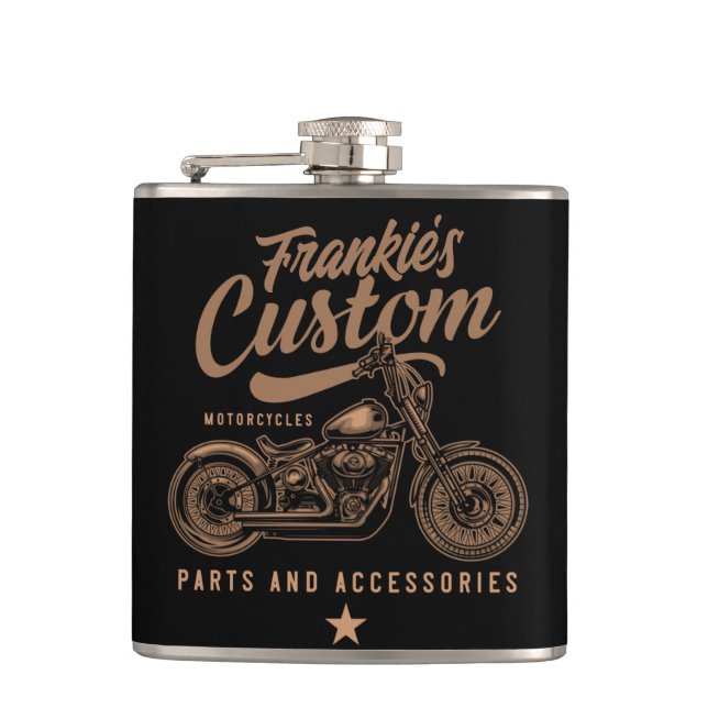 Flasques Garage de moto personnalisé pour motard Bobber (Devant)