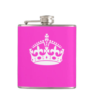 Flasques GARDER CALM CROWN Royal Icon sur Pink Personnalise