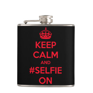 Flasques Gardez le calme et le #selfie dessus
