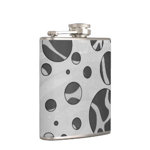 Flasques Giraffy Polka Dot noir et gris clair Impression