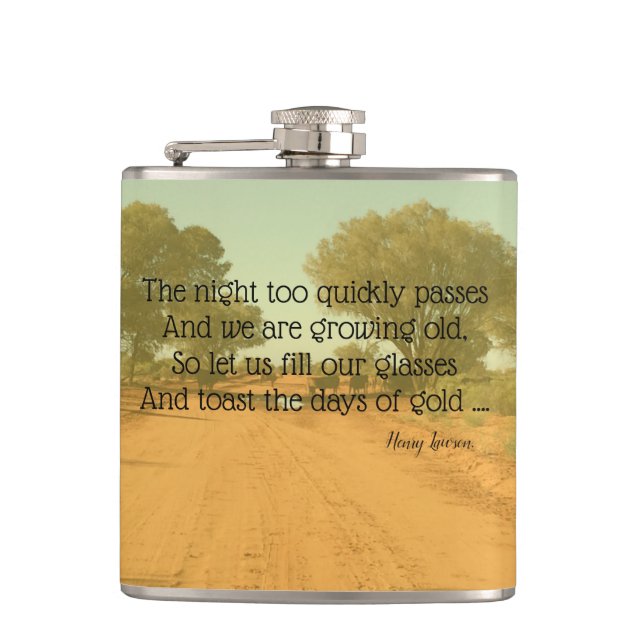 Flasques Gobelet à boire avec citation d'Aussie Henry Lawso (Devant)