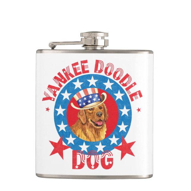 Flasques Golden Retriever patriotique (Devant)