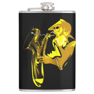 Flasques Golden Saxaphonist