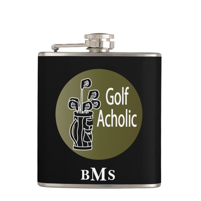 Flasques Golf Aholic de monogramme (Devant)