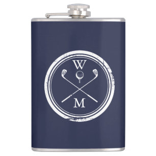 Flasques Golf avec initiales monogrammes personnalisées ble