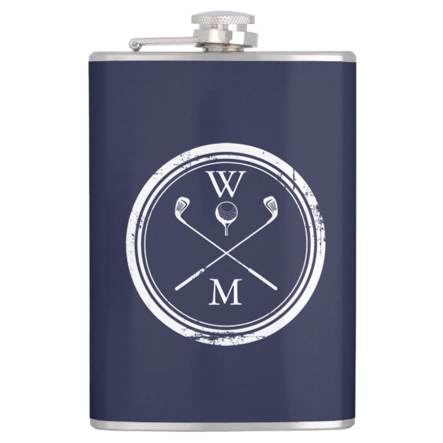 Flasques Golf avec initiales monogrammes personnalisées ble (Devant)