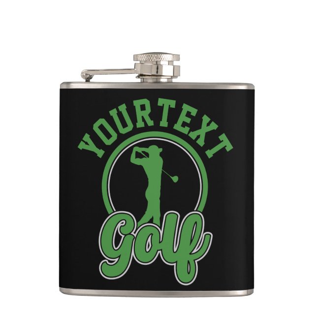 Flasques Golf personnalisé AJOUTER NOM Retro Pro Golfer Swi (Devant)