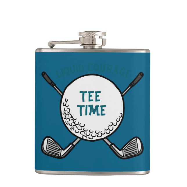 Flasques Golfers Liquid Courage "Tee Time" (Devant)