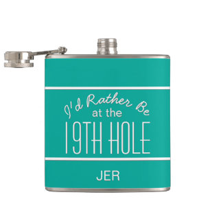Flasques Golfeur Sports Dix-neuvième Trou Monogramme Sarcel