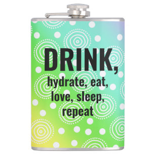 Flasques GOURDE Boire, S'hydrater, Manger, Aimer, Dormir, R